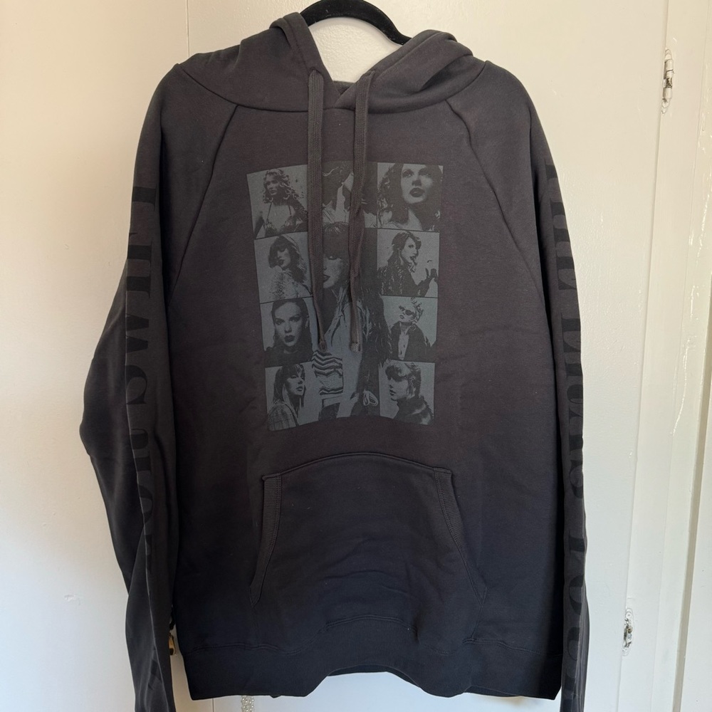 Taylor Swift Eras Tour black on black hoodie